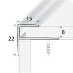 A60 15 x 22mm Push-In Anodised Aluminium Stair Nosing Edge Trim