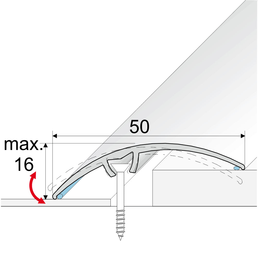 A65 50mm Aluminium Wood Effect Door Threshold Strip
