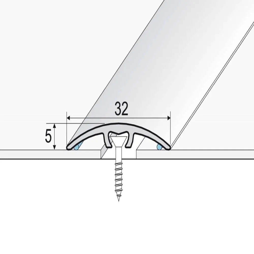 A66 32mm Aluminium Wood Effect Door Threshold Strip