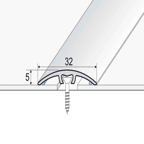 A66 32mm Aluminium Wood Effect Door Threshold Strip