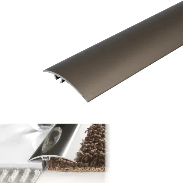 Metallic strip with champagne finish on a white background, showing product details.