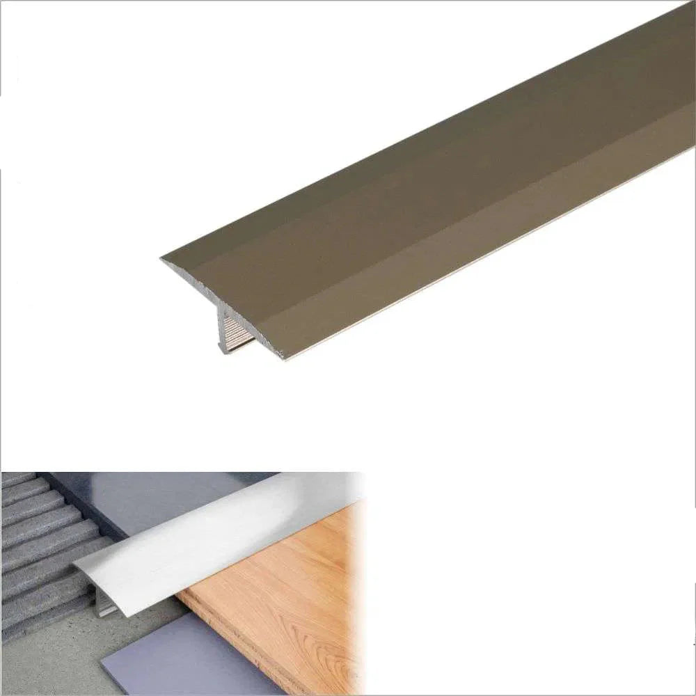 A55 18mm Anodised Aluminium T-Bar Threshold Strip for Tile Transitions
