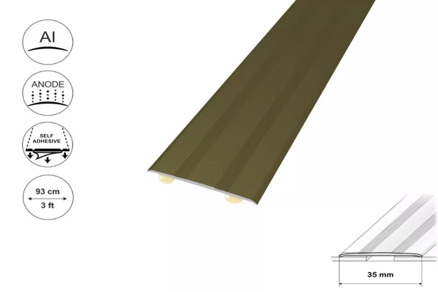 Self Adhesive Aluminium Door Threshold Strip 35 MM x 930 MM Length Anodised Transition Trim IP08S