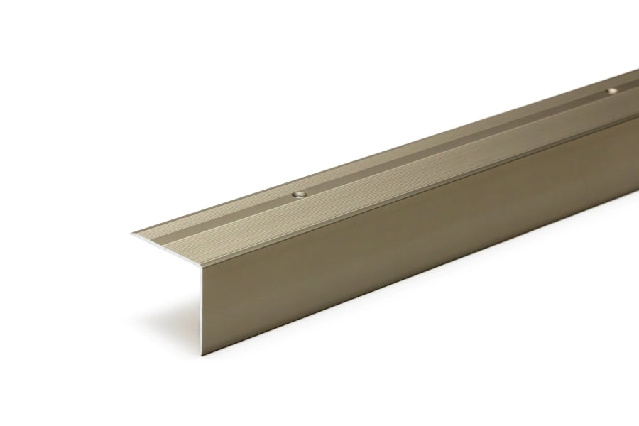 Aluminium Stair Nosing 45mm x 40mm x 118cm Length Step Edge Trim Anodised Silver, Gold, Champagne- SN RY45
