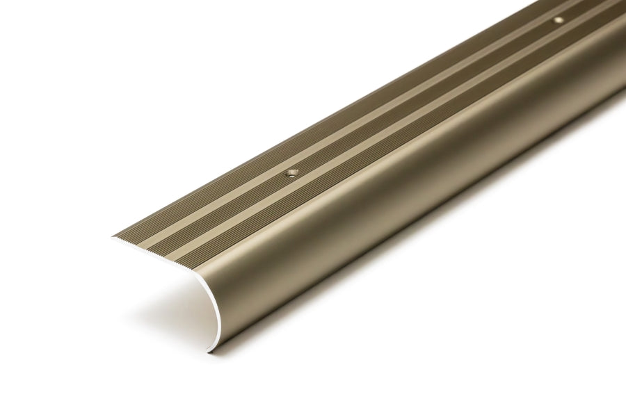Aluminium Bullnose Stair Nosing 62mm x 38mm x 118cm Length Curved Step Edge Trim Silver Gold Champagne -  SN BL62