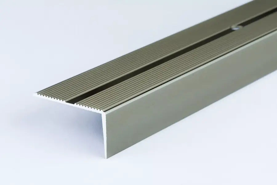 Aluminium Stair Nosing 40 MM x 20 MM x 1 M & 2 M Length Anodised Grooved Anti-Slip - LSSR