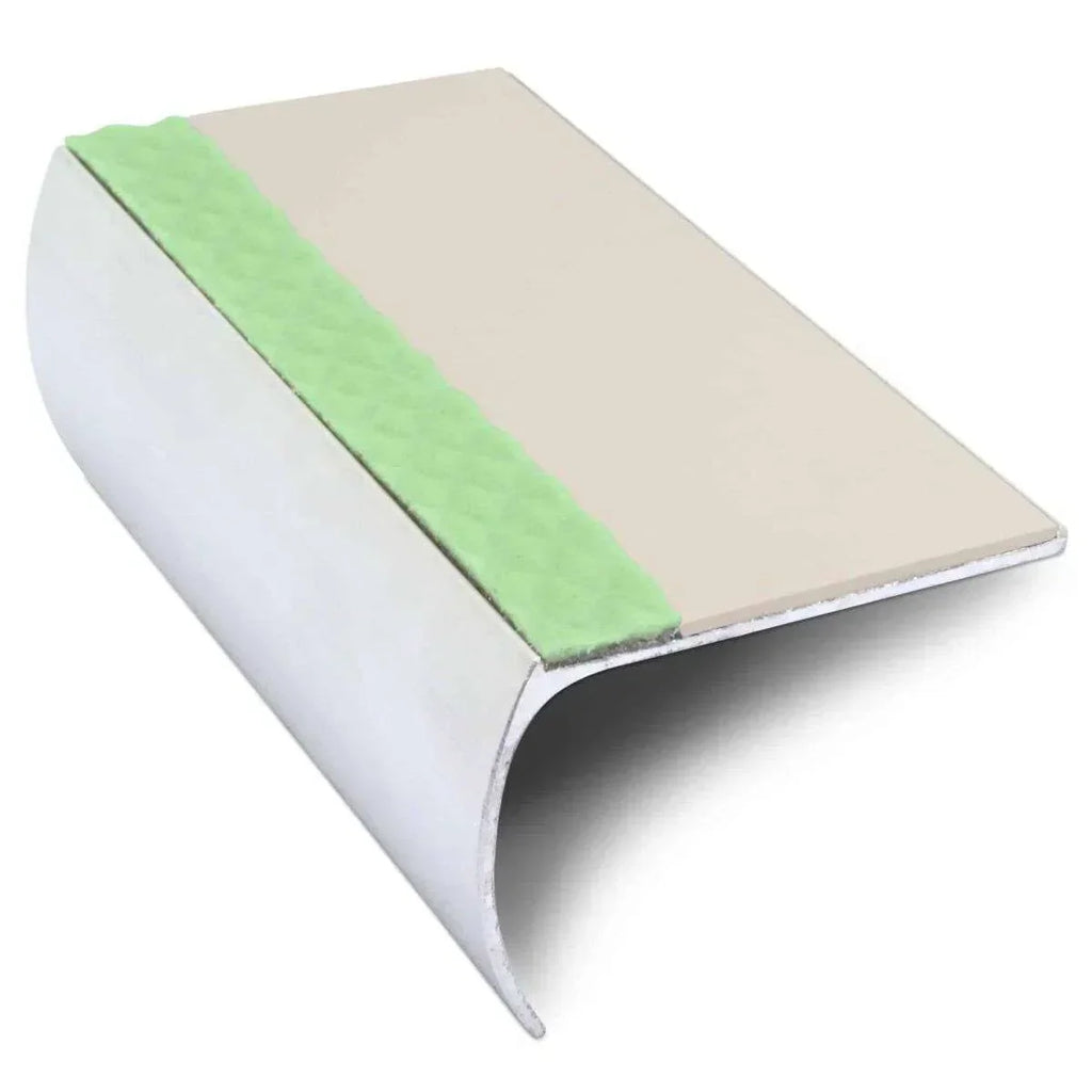 ASL03 57x40mm Aluminium Non Slip Stair Nosing Edge Trim With Pvc Insert