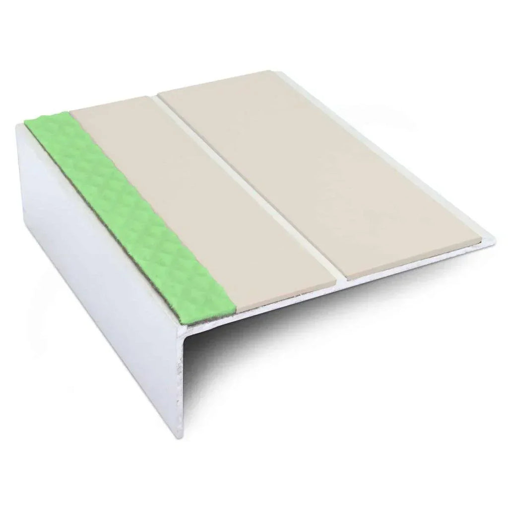 ASL09 85x30mm Aluminium Non Slip Stair Nosing Edge Trim With Pvc Insert