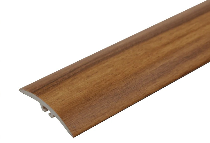 Wooden floor trim strip on a white background