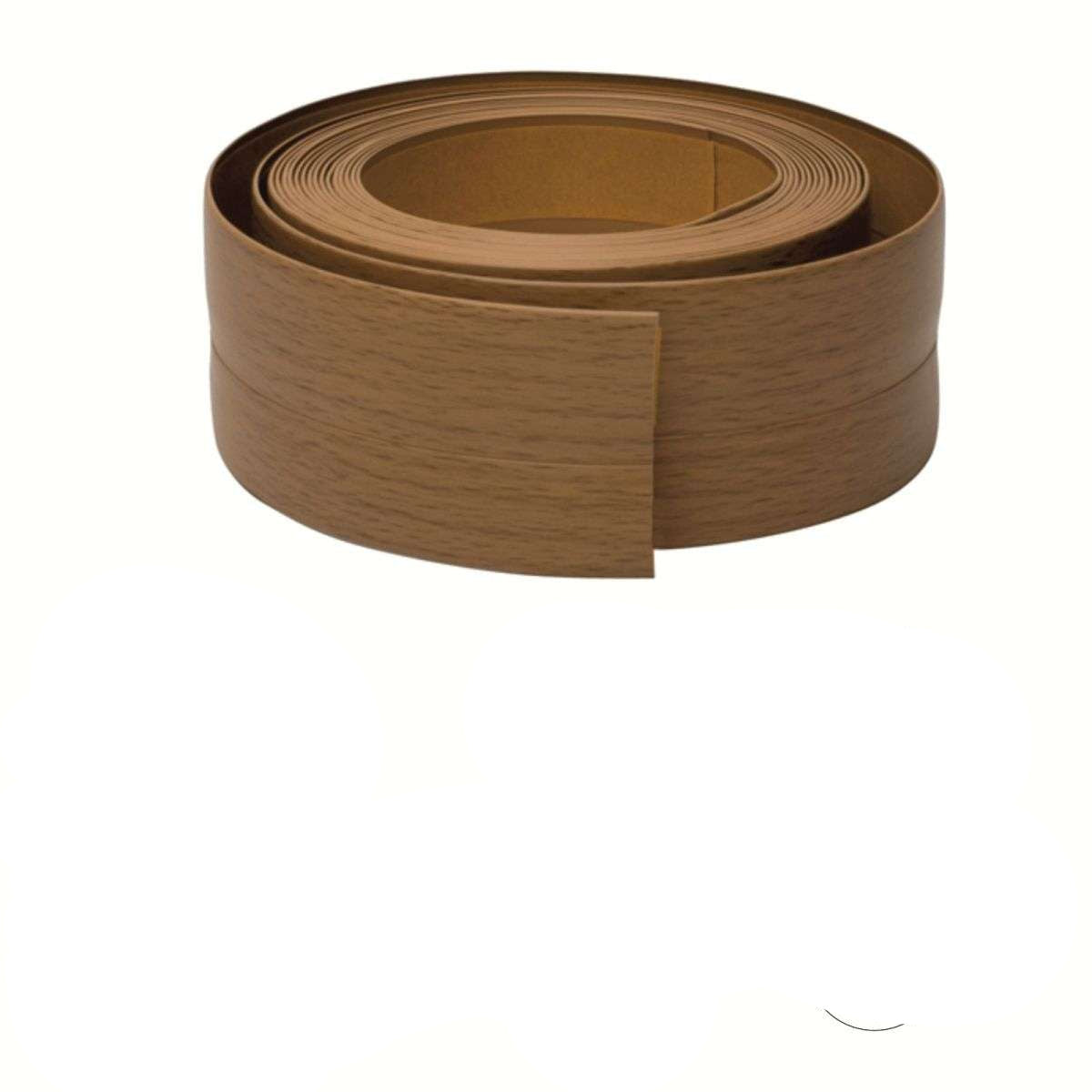 Brown PVC strip with dimensions and material information on a white background