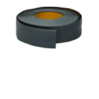 Dark grey PVC strip with dimensions and features on a white background