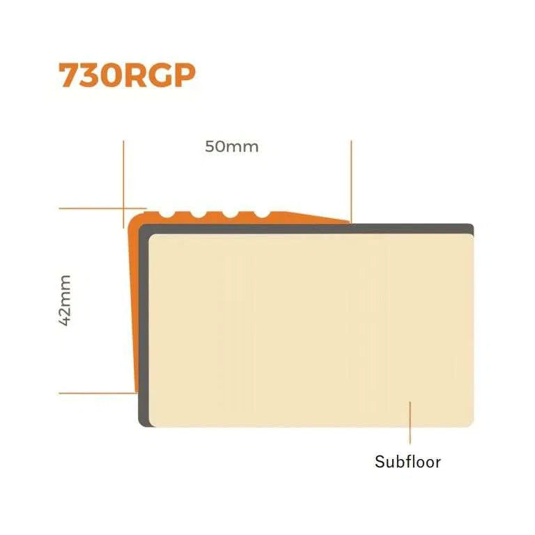 PVC Flexible Stair Nosing 730-RGP ( 1200mm x 50mm x 42mm )