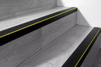 Black Non-Slip PVC Rubber Stair Nosing with Warning Strip 40 MM x 40 MM x 1.18 M Length RDO
