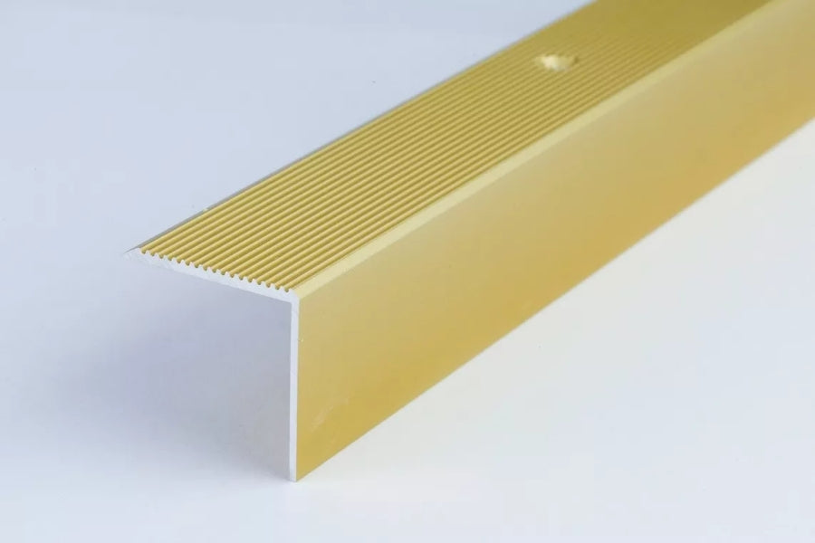 Aluminium Stair Nosing 30 MM x 30 MM x 0.9 M Length Anodised Grooved Anti-Slip