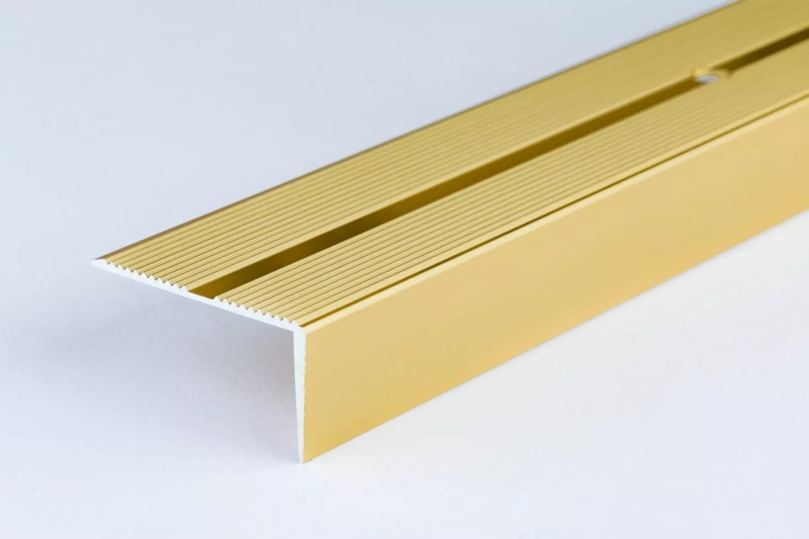 Aluminium Stair Nosing 40 MM x 20 MM x 1 M & 2 M Length Anodised Grooved Anti-Slip - LSSR