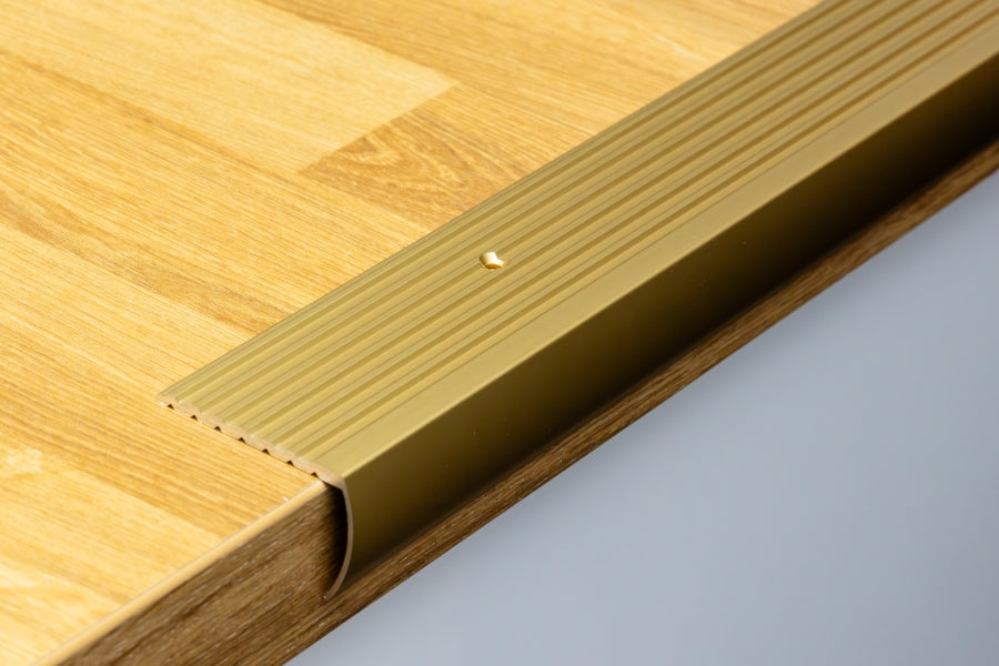 Aluminium Bullnose Stair Nosing 50mm x 30mm x 118cm Length Curved Step Edge Trim Silver Gold Champagne -  SN BL50