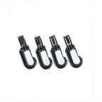 Black Auto-Locking Shock Cord Hook – Heavy Duty 2-Part Plastic Bungee Hook for 6mm and 8mm Elastic Cord