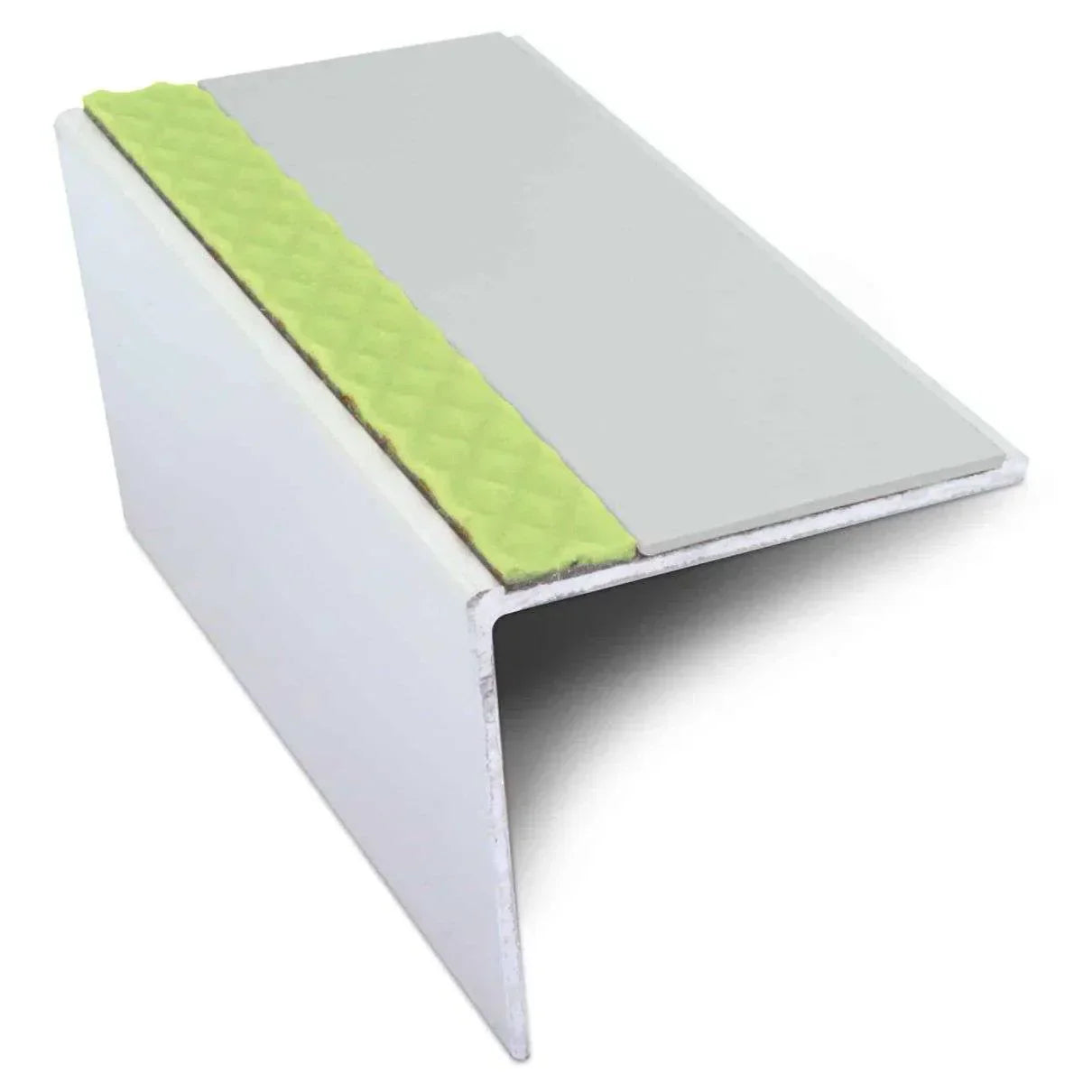 ASL19 56x55mm DDA Compliant Aluminium Non Slip Stair Nosing Edge Trim With Pvc Insert