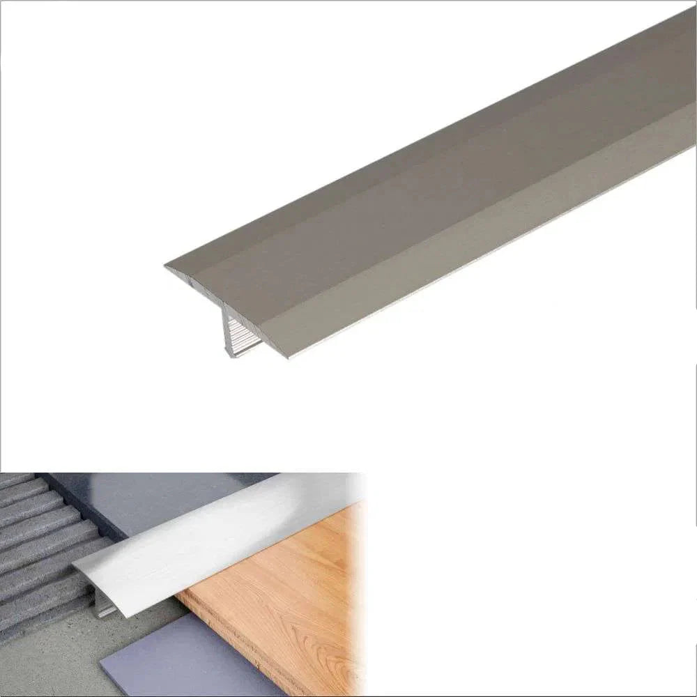 A55 18mm Anodised Aluminium T-Bar Threshold Strip for Tile Transitions