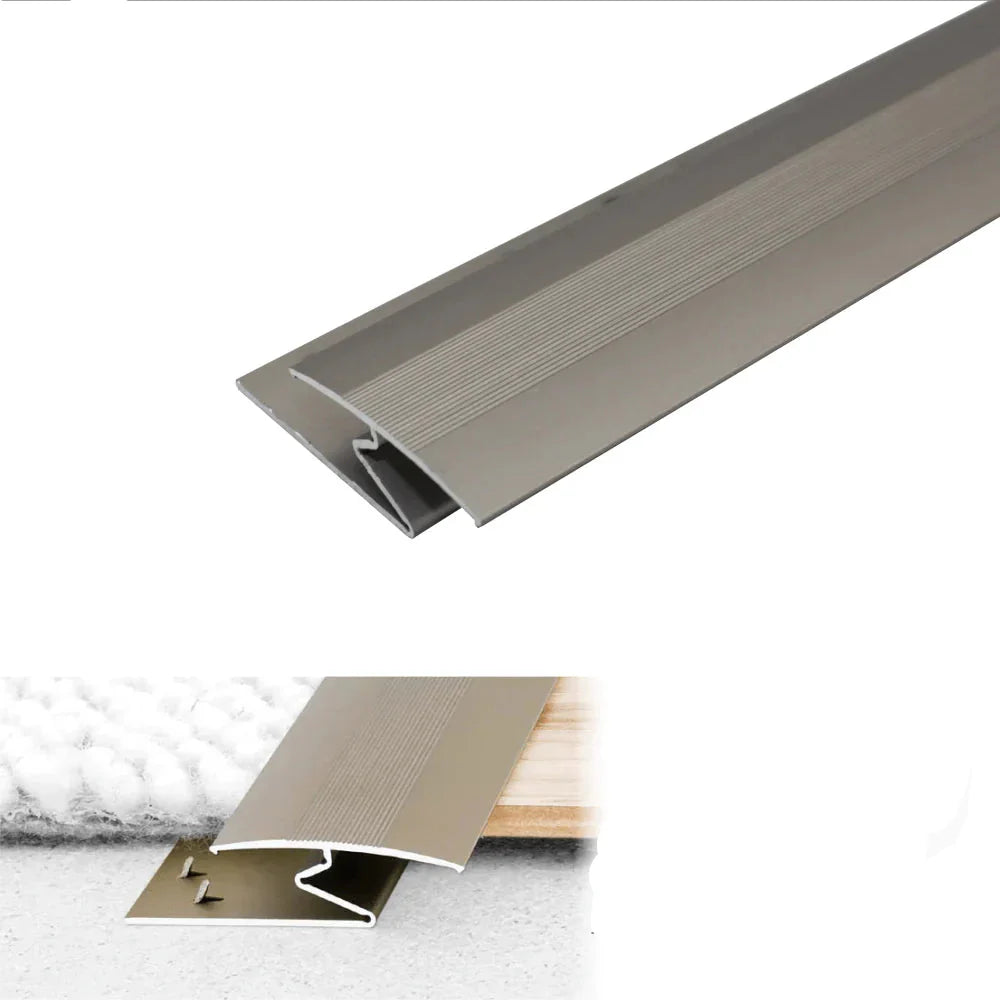 Metallic strip with INOX label on a white background