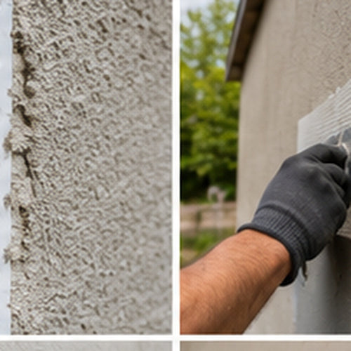 70x70mm PVC mesh render corner bead being installed with fiberglass mesh on an external wall