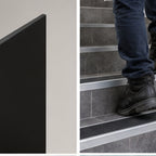 71mm NHD08 Tredsafe aluminium stair edge with anti-slip insert used on tiled stairs