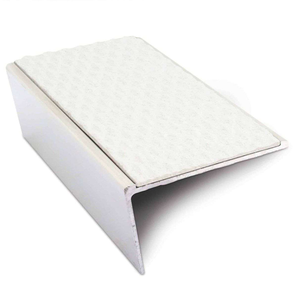 NSL02 57x32mm Aluminium Rakeback Stair Nosing with Anti-Slip PVC Insert