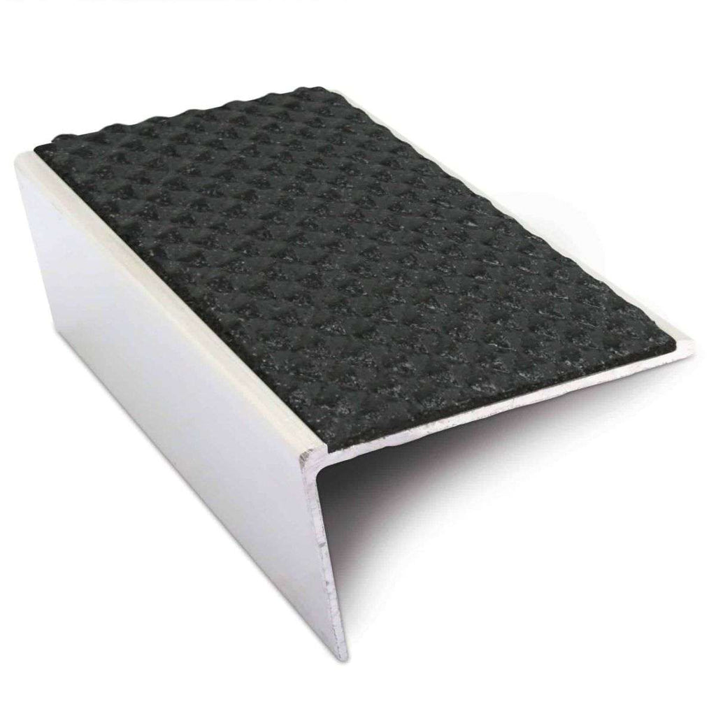NSL02 57x32mm Aluminium Rakeback Stair Nosing with Anti-Slip PVC Insert