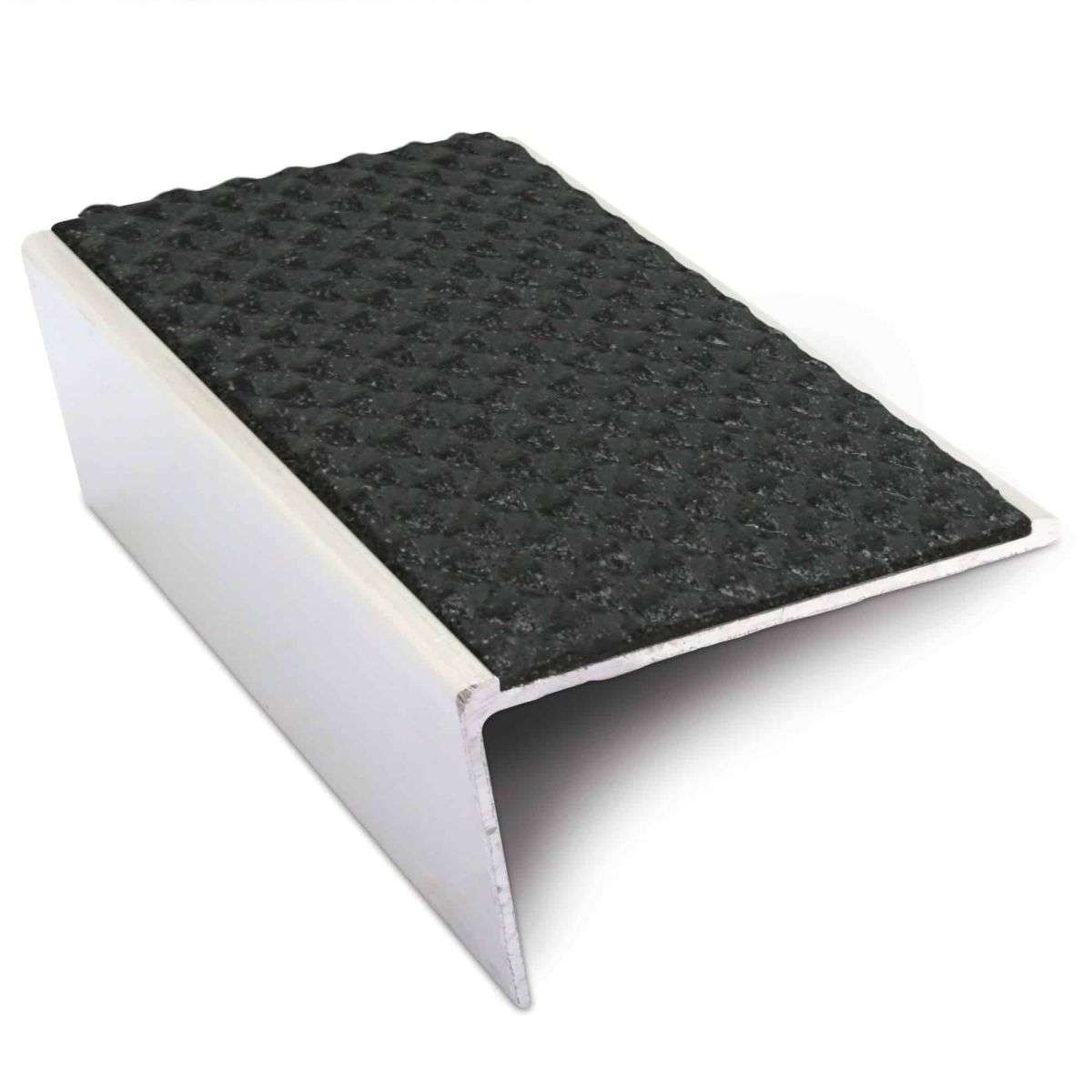 NSL02 57x32mm Aluminium Rakeback Stair Nosing with Anti-Slip PVC Insert