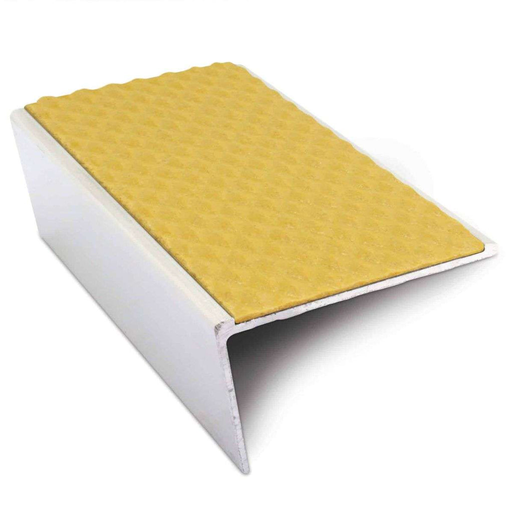 NSL02 57x32mm Aluminium Rakeback Stair Nosing with Anti-Slip PVC Insert