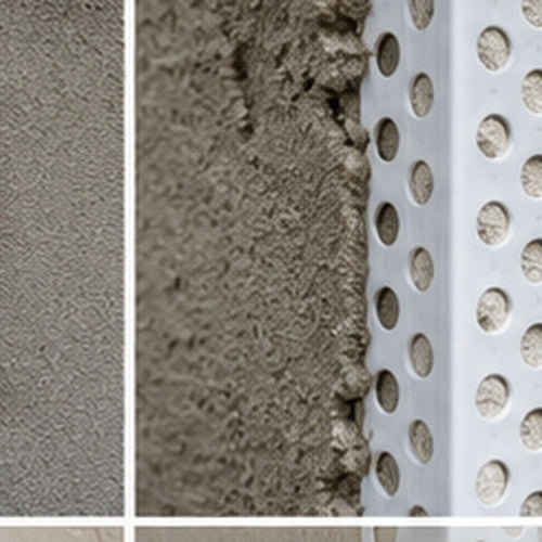 Close-up of 25x25mm PVC render corner bead protecting a straight plastered corner