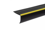 Black Non-Slip PVC Rubber Stair Nosing with Warning Strip 40 MM x 40 MM x 1.18 M Length RDO