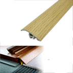 Rustic oak floor trim with UPVC label, dimensions, and installation diagram on a white background.