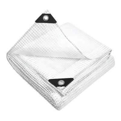 Heavy Duty Waterproof Tarpaulin Sheet Clear – Transparent Ground Sheet and All Weather Protective Cover with Eyelets