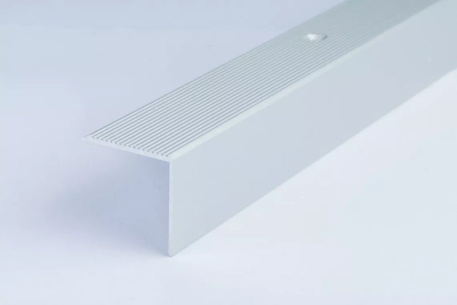 Aluminium Stair Nosing 30 MM x 30 MM x 0.9 M Length Anodised Grooved Anti-Slip