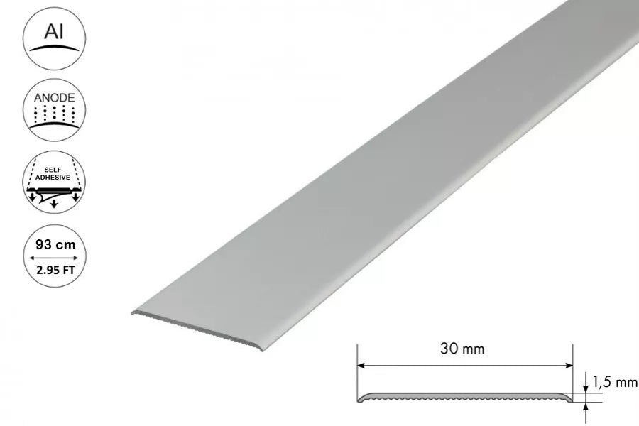 Self Adhesive Aluminium Door Threshold Strip 30 MM x 930 MM Length Anodised LPPG30K