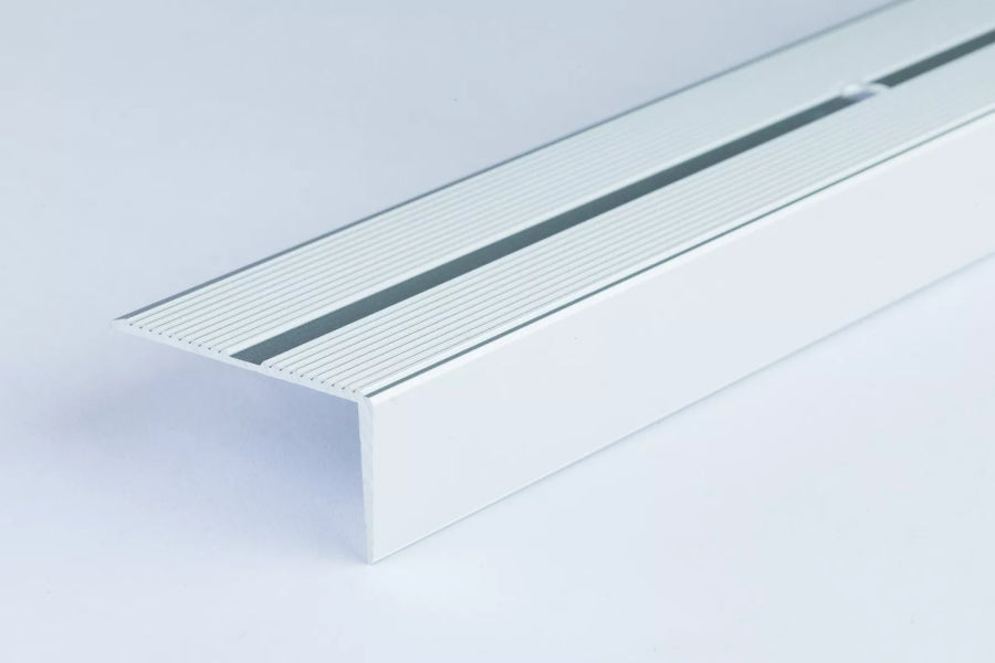 Aluminium Stair Nosing 40 MM x 20 MM x 1 M & 2 M Length Anodised Grooved Anti-Slip - LSSR