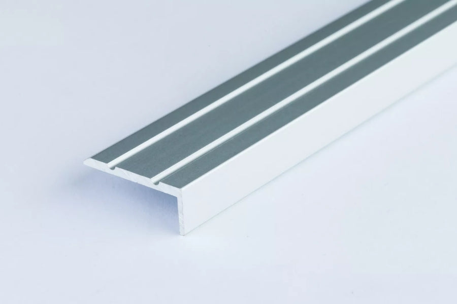Aluminium Stair Nosing 25 MM x 10 MM x 1 M Length Anodised Grooved Anti-Slip- LSW10