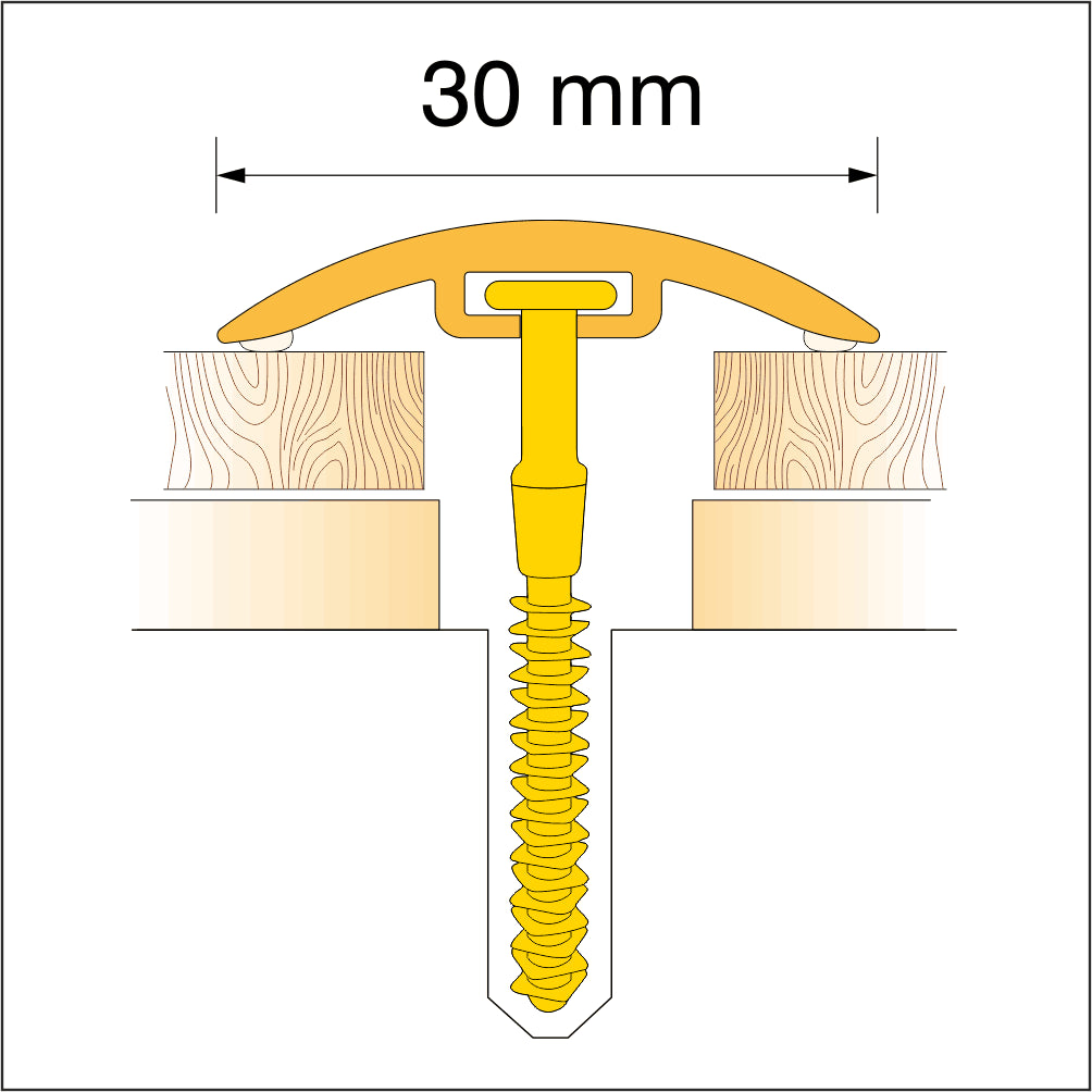 D-P0300 PVC 30mm Wood-Style Door Transition Strip