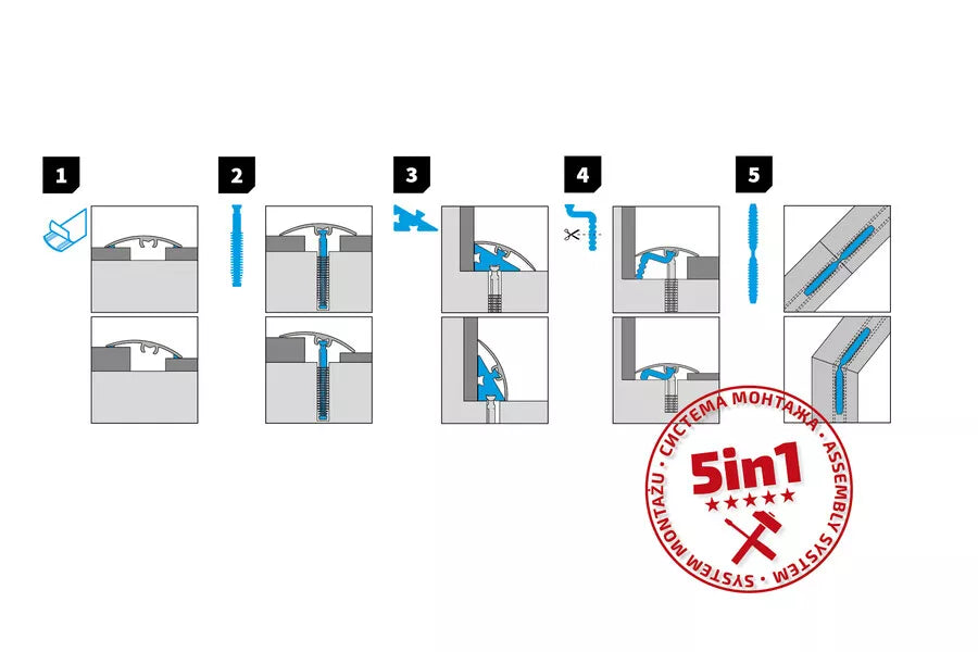 Self Adhesive Aluminium Door Threshold Strip 30 MM x 930 MM Length Silver 5in1 Installation System