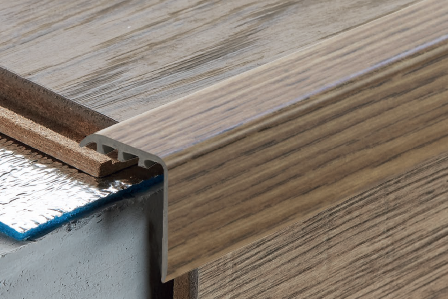 uPVC Stair Nosing 30 MM x 30 MM x 0.9 M Length Wood Effect Profile
