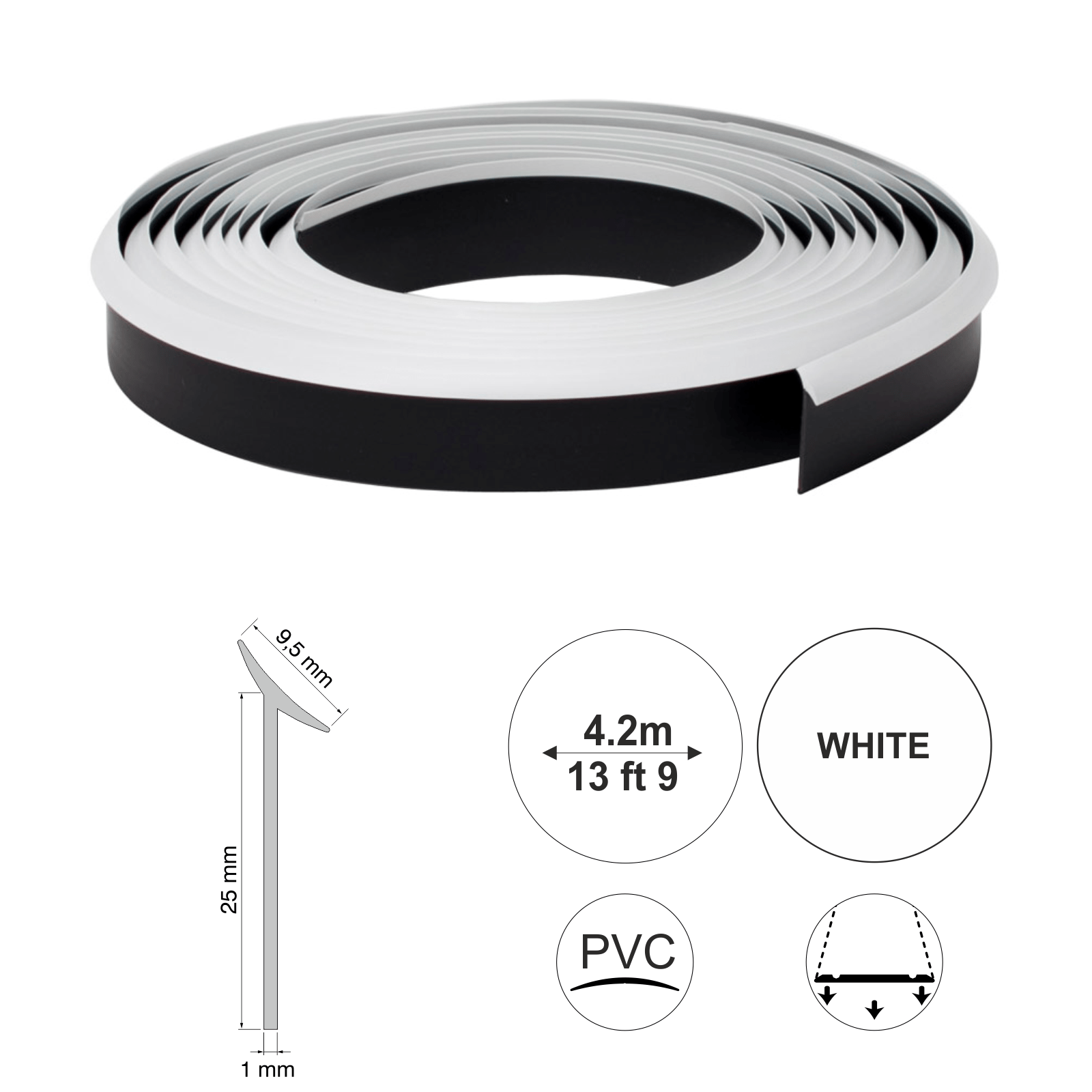 Flexible Worktop Seal Strip – PVC Trim for Kitchens & Wet Areas