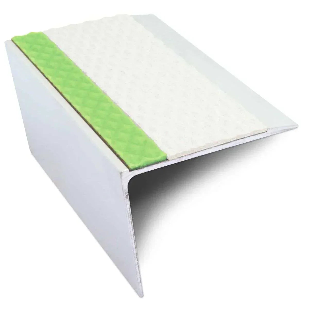 ASL26 67x55mm Tredsafe DDA Compliant Aluminium Non Slip Stair Nosing Edge Trim With Pvc Insert