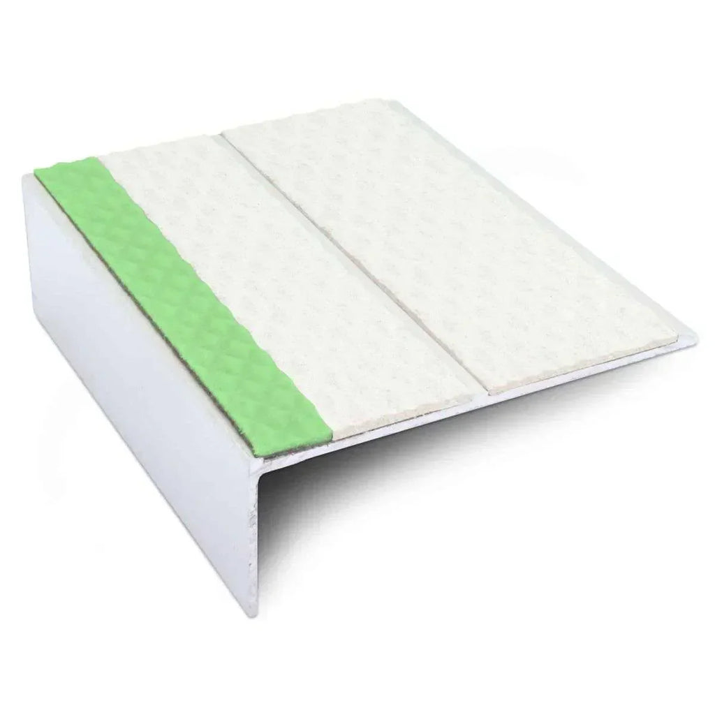 ASL09 Tredsafe 85x30mm Aluminium Non Slip Stair Nosing Edge Trim With Pvc Insert