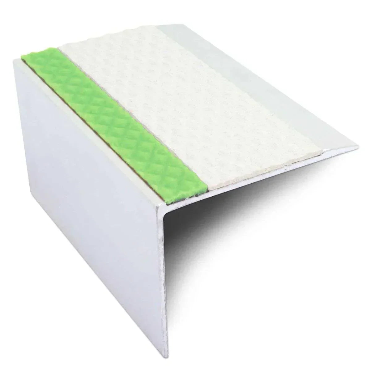 ASL21 67x55mm TredSafe DDA Compliant Aluminium Non Slip Stair Nosing Edge Trim With Pvc Insert
