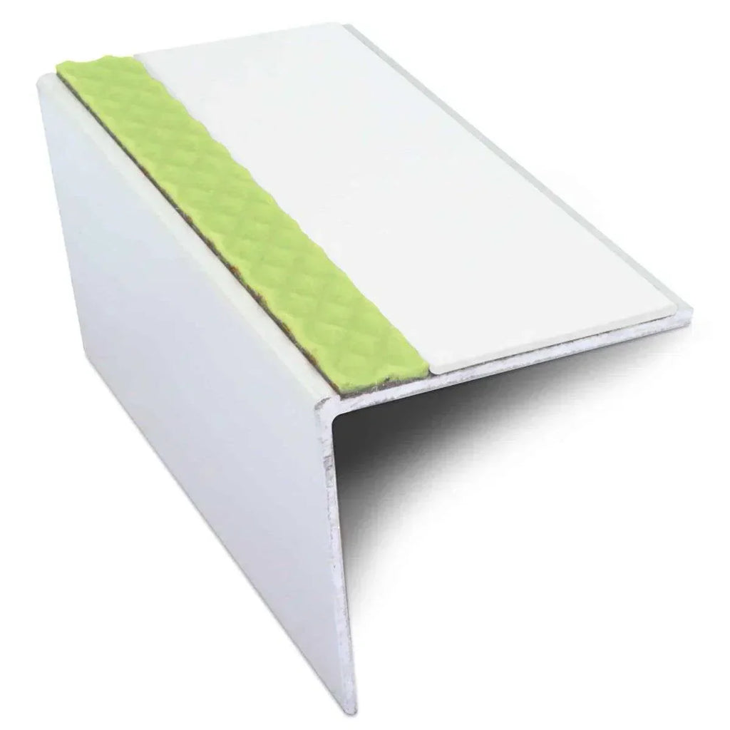 ASL19 56x55mm DDA Compliant Aluminium Non Slip Stair Nosing Edge Trim With Pvc Insert