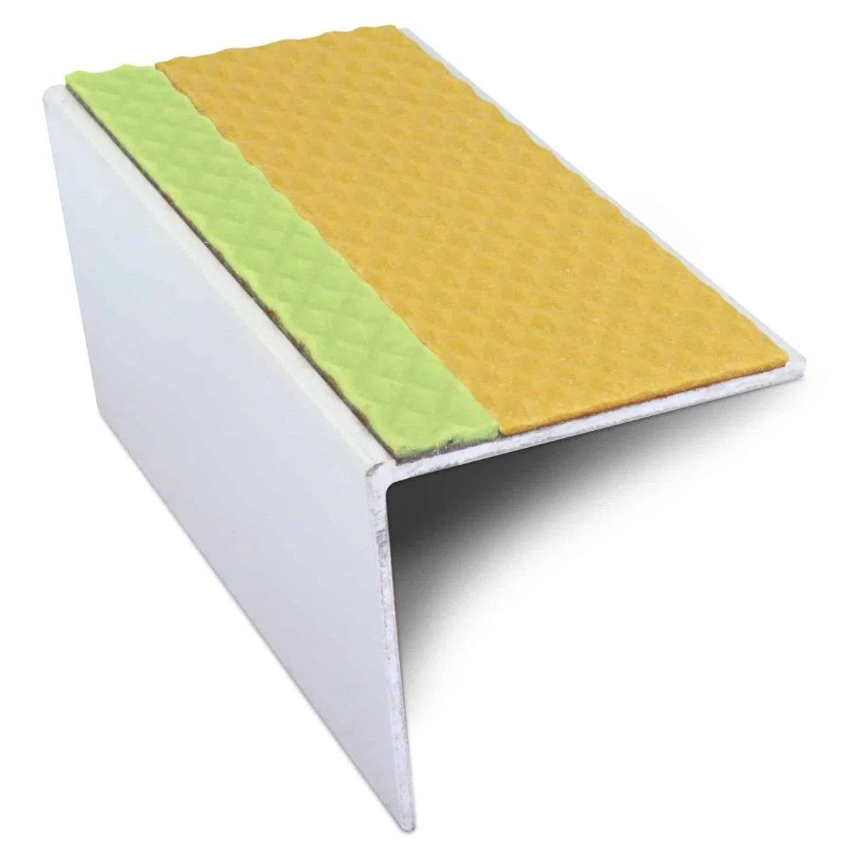 ASL20 57x55mm  TredSafe DDA Compliant Aluminium Non Slip Stair Nosing Edge Trim With Pvc Insert
