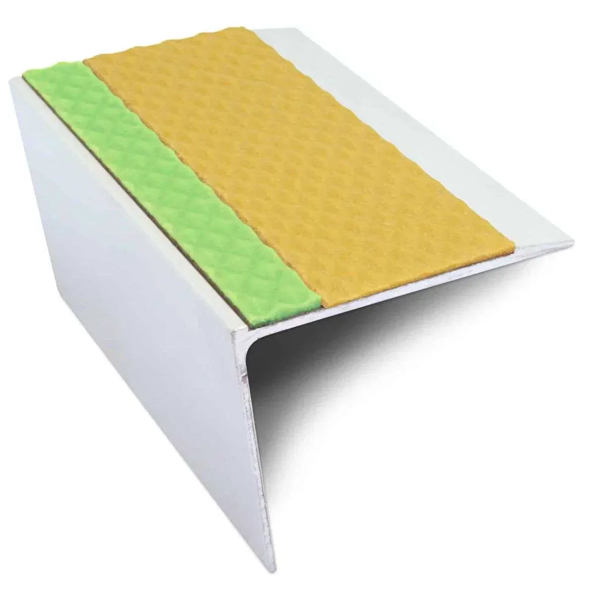 ASL26 67x55mm Tredsafe DDA Compliant Aluminium Non Slip Stair Nosing Edge Trim With Pvc Insert